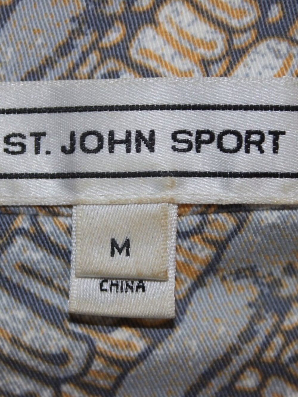 St John Sport Jacket Sz M Blue Yellow Multi Colored Cotton Spandex Jacket - Picture 6 of 11